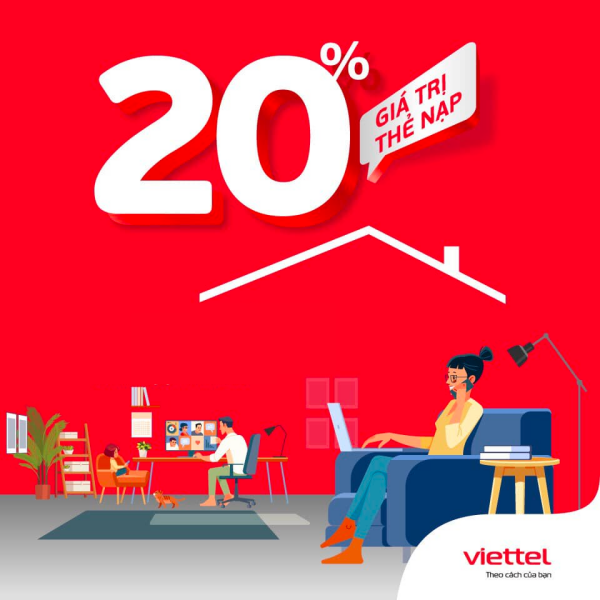 Viettel khuyến mãi tặng 20% giá trị thẻ nạp duy nhất 25/10/2022