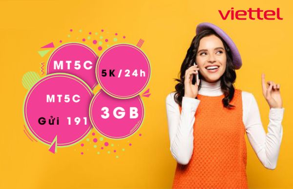 Cách đăng ký gói MT5C Viettel hưởng ưu đãi 3GB/ ngày, 90GB/ tháng