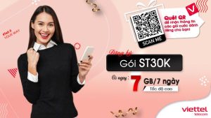 Hướng dẫn đăng ký gói ST30K Viettel giá 30,000đ có ngay 7GB data 