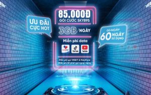 HOT: Mở bán sim Sky 89 tặng 1000 phút nội mạng, 3GB/ ngày và free Youtube, Tiktok