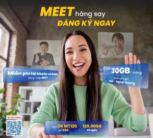 Cách đăng ký gói MT120 Mobifone nhận 30GB, miễn phí gọi truy cập Meet 