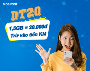 Đăng ký gói DT20 MobiFone nhận ngay 1,5GB/ ngày chỉ 20,000đ