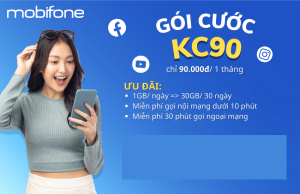 Hướng dẫn đăng ký gói KC90  Mobifone nhận 30GB free thoại 
