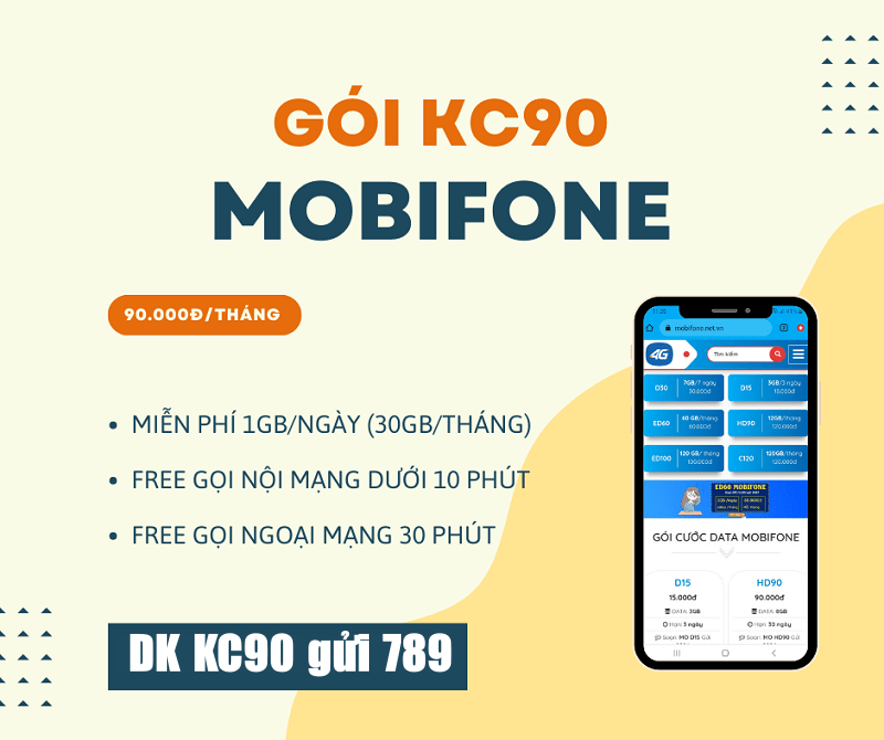 đăng ký gói KC90 Mobifone