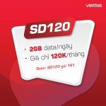 Hướng dẫn đăng ký gói SD120 Viettel có 60GB, free xem TV360