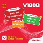 Hướng dẫn đăng ký gói V180B Viettel có 6GB miễn phí thoại chỉ 180k