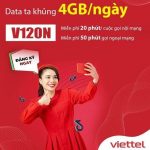 Cách đăng ký gói V120N Viettel nhận 4GB mỗi ngày miễn phí thoại