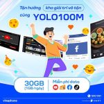 Đăng ký gói YOLO100M Vinaphone có 30GB và free data TikTok, Youtube