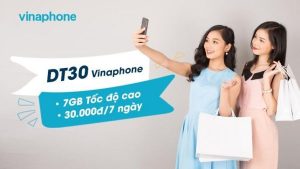 Hướng dẫn đăng ký gói DT30 Vinaphone 30K có ngay 7GB/ Ngày