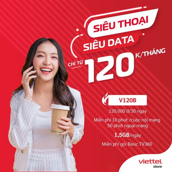 Hướng dẫn đăng ký gói V120B Viettel nhận 1,5GB/ ngày và miễn phí gọi